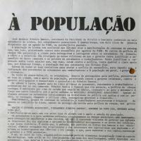 Primeira página de um comunicado estudantil apelando à participação popular nas manifestações contra o governo fascista (AHS)