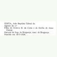 Identificação do pide que chefiava o assassino de José António Ribeiro Santos