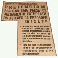 Cabeçalho do jornal fascista "Época" para a nota oficiosa do Ministério do Interior, de 14-10-1972, sobre o assassinato de Ribeiro Santos