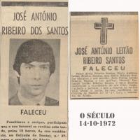 Participações publicadas no jornal "O Século" no próprio dia do funeral de Ribeiro Santos, indicando o local e hora da sua realização. Uma das participações é da autoria da família e a outra de familiares e amigos.