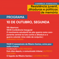 Programa do dia 10 de outubro