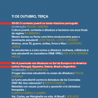 Programa do dia 11 de outubro